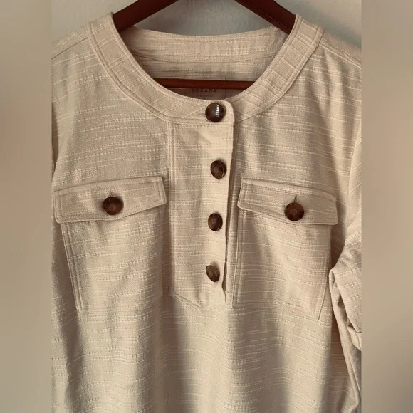 Sezane Lulu Dress Ecru - Size 42 - Picture 4 of 6